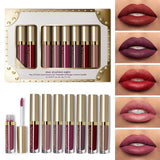 8 Pieces Professional Lip Glaze Gloss Waterproof Makeup Matte Non-sticky Lipstick